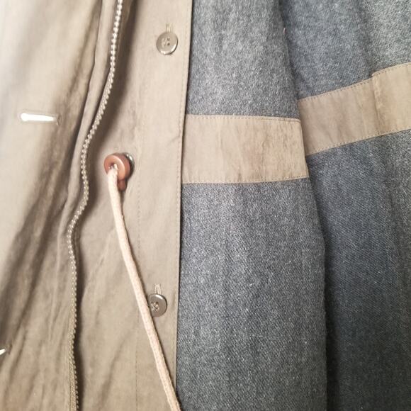 Gallo Women's Taupe Hooded Full Zip Trench Coat with Removable Lining Size 8 - Picture 11 of 16